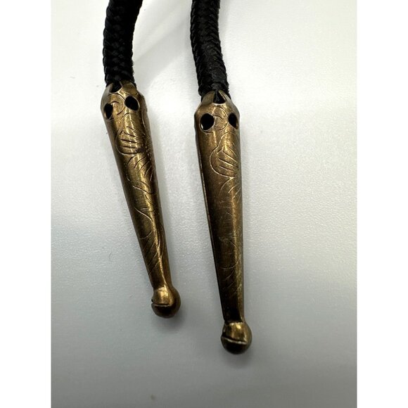 Kids Quarter Horse Head Bolo Tie Vintage Brassy Gold 26" Western - Picture 9 of 10